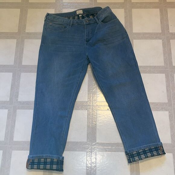 EXCELLENT CONDITION WOMEN’S 16 WEATHERPROOF VINTAGE HI-RISE FLANNEL-LINED JEANS - Picture 1 of 6